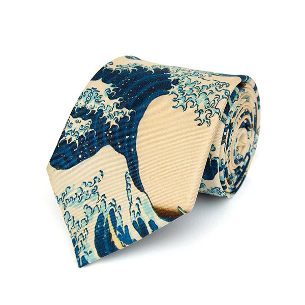 Hokusai Wave Silk Tie