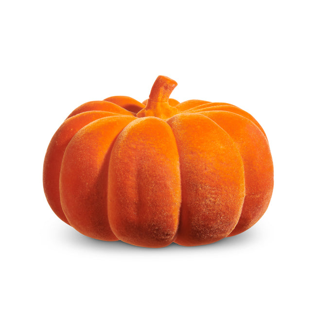 Orange Flocked Pumpkin - Extra Large