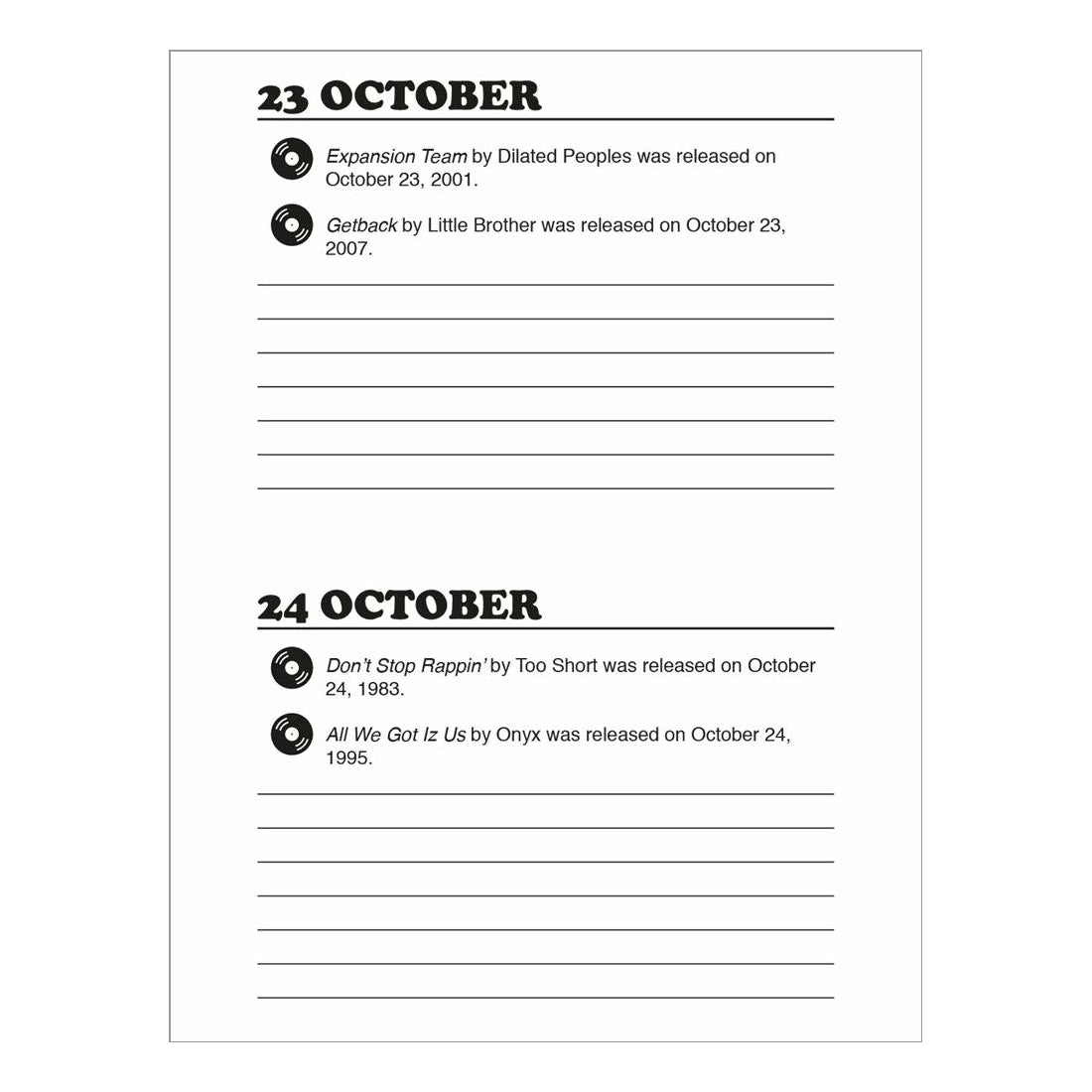 Hip Hop Journal: A Daily Planner