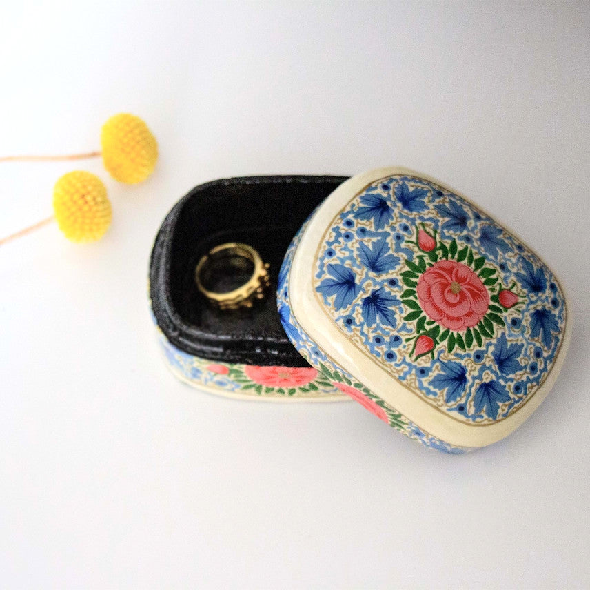 Blue Peony Kashmiri Mini Box