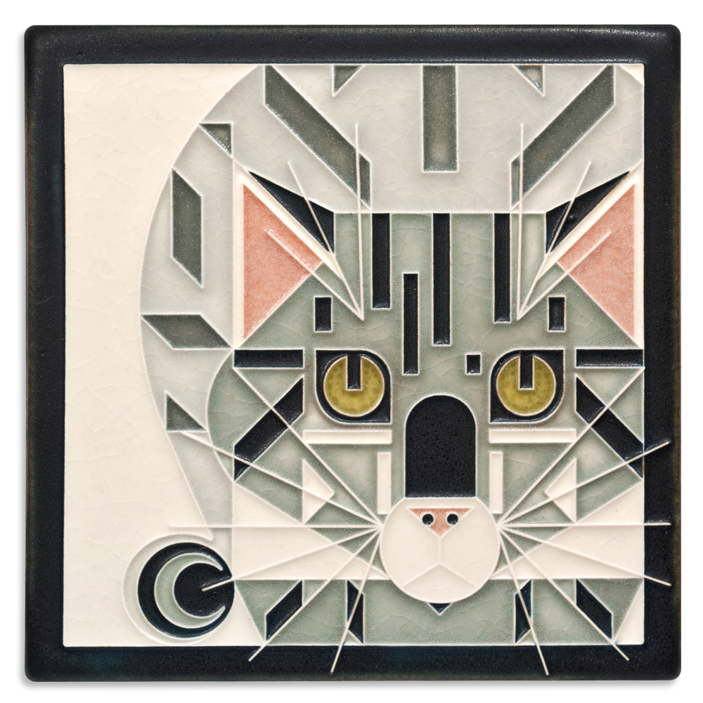 Charley Harper 'Catnip' Motawi Tile