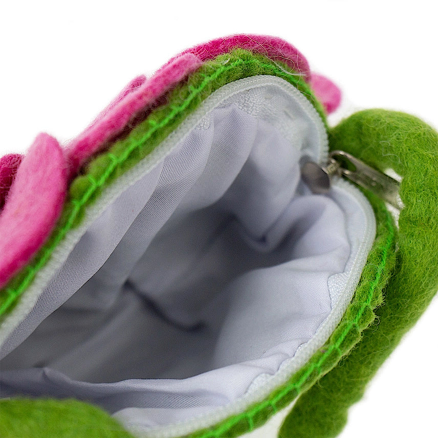 Pink Felt Flower Purse