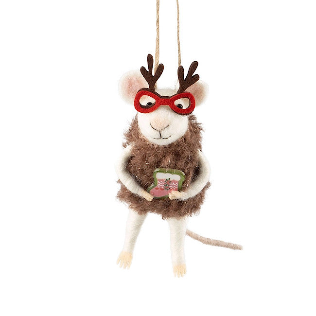 Antler Glasses Mouse Ornament