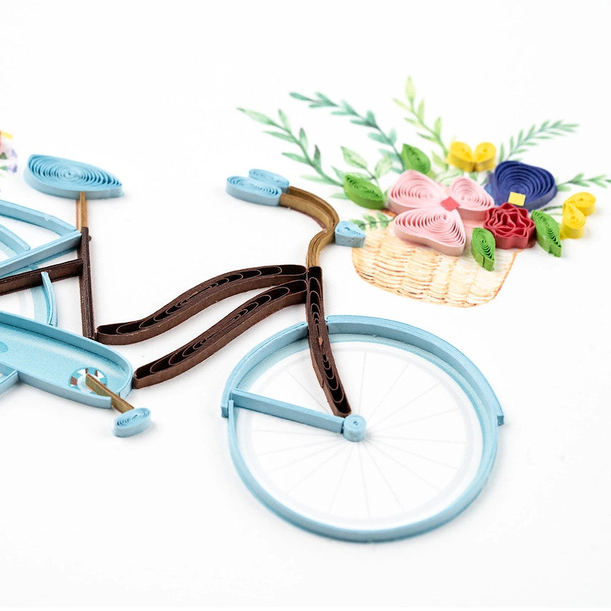 Bicycle & Flower Basket Quilling Card
