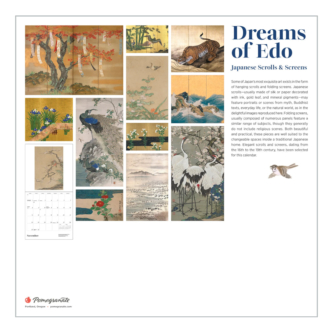 2026 Dreams of Edo: Japanese Scrolls & Screens Wall Calendar