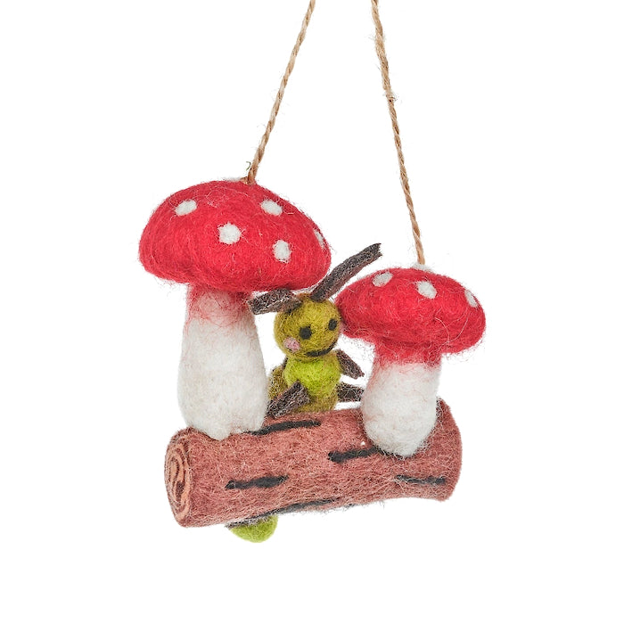 Woodland Caterpillar Felted Ornament