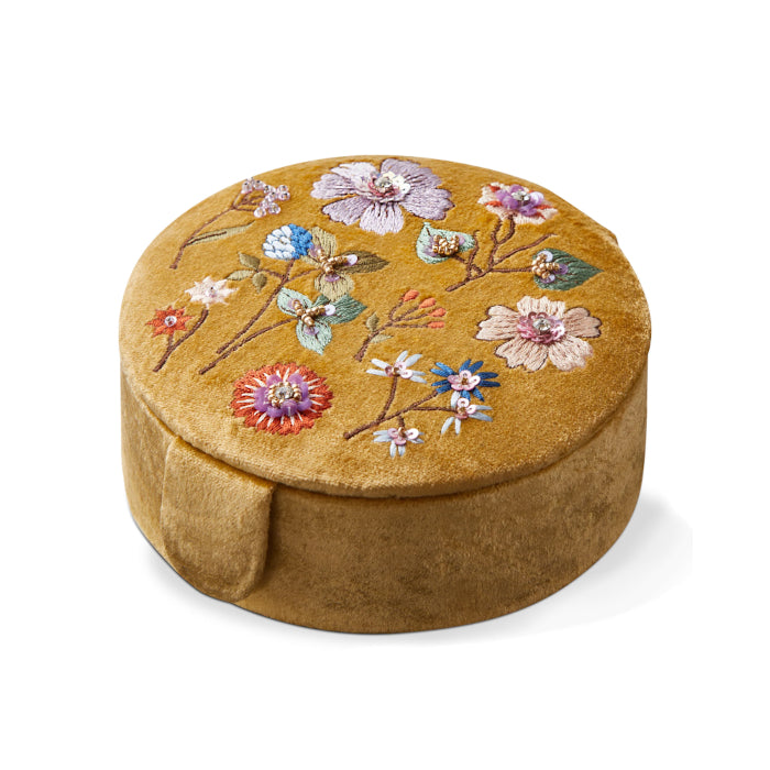 Floral Embroidered Jewelry Box
