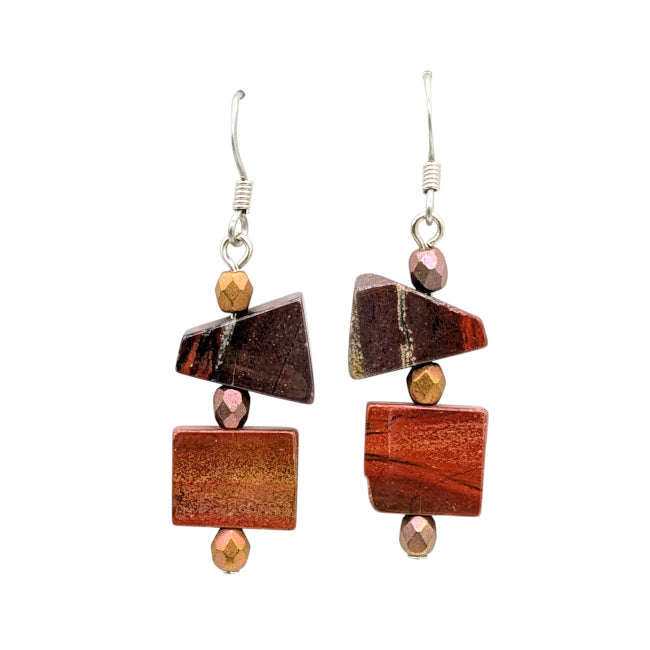 Rough Cut Jasper Earrings