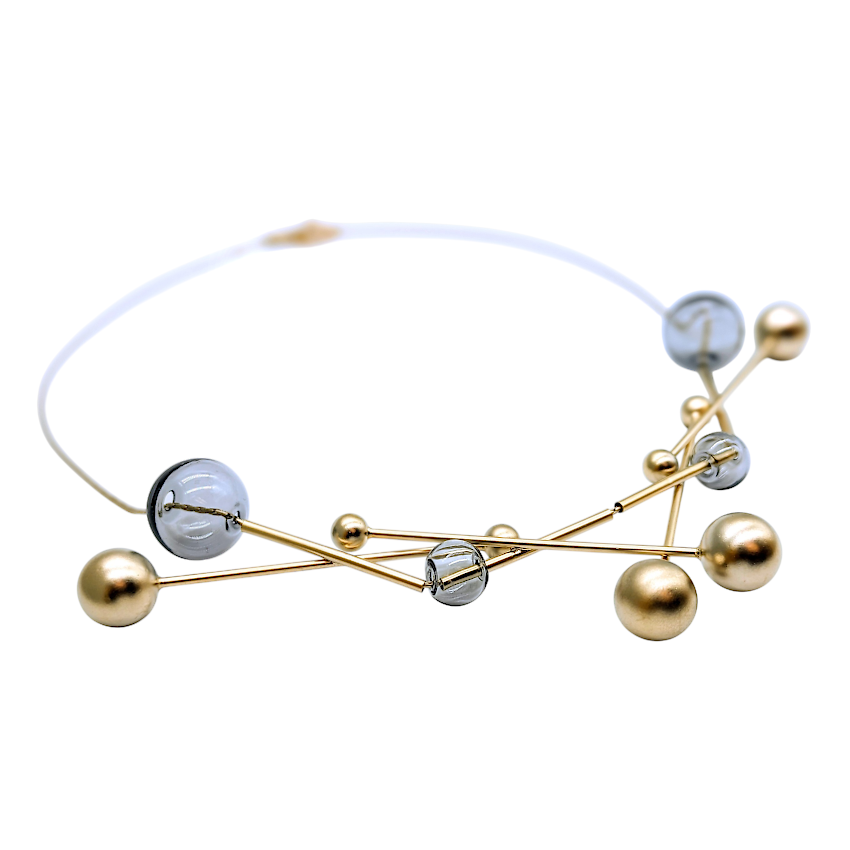 Vera Necklace - Gold & Grey