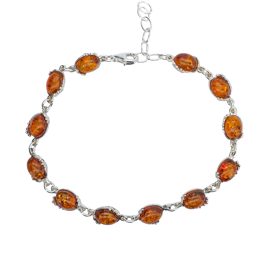 Cognac Amber Flower Bracelet