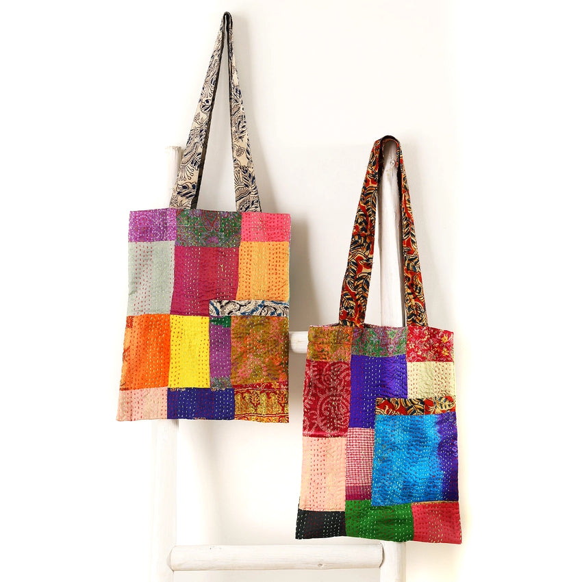 Silk Kantha Tote Bag