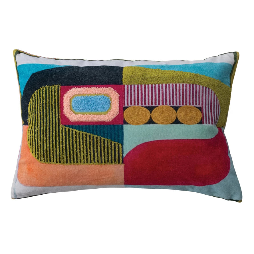 Abstract Velvet Lumbar Pillow