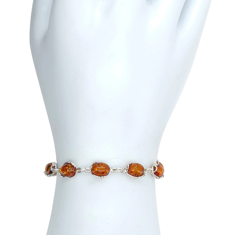 Cognac Amber Flower Bracelet