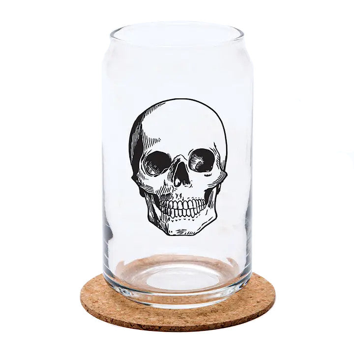 Skull Beer Can Glass
