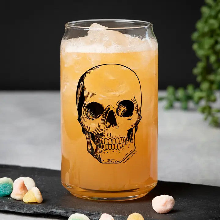 Skull Beer Can Glass