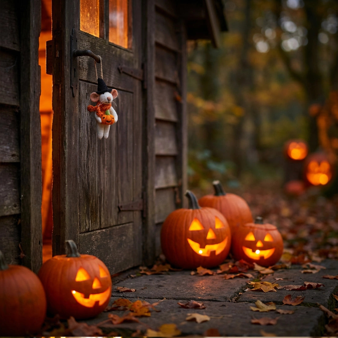 Felt Sabrina the Pumpkin Mouse Ornament