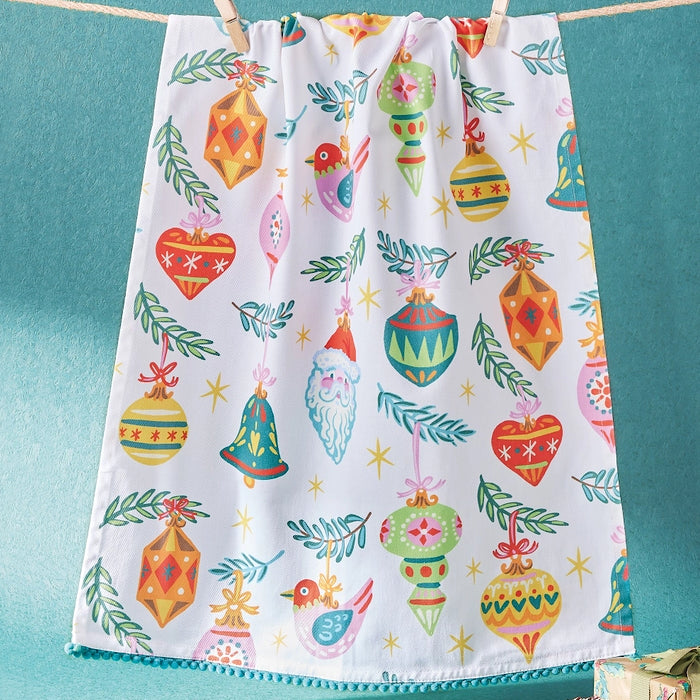 Holiday Ornaments Tea Towel