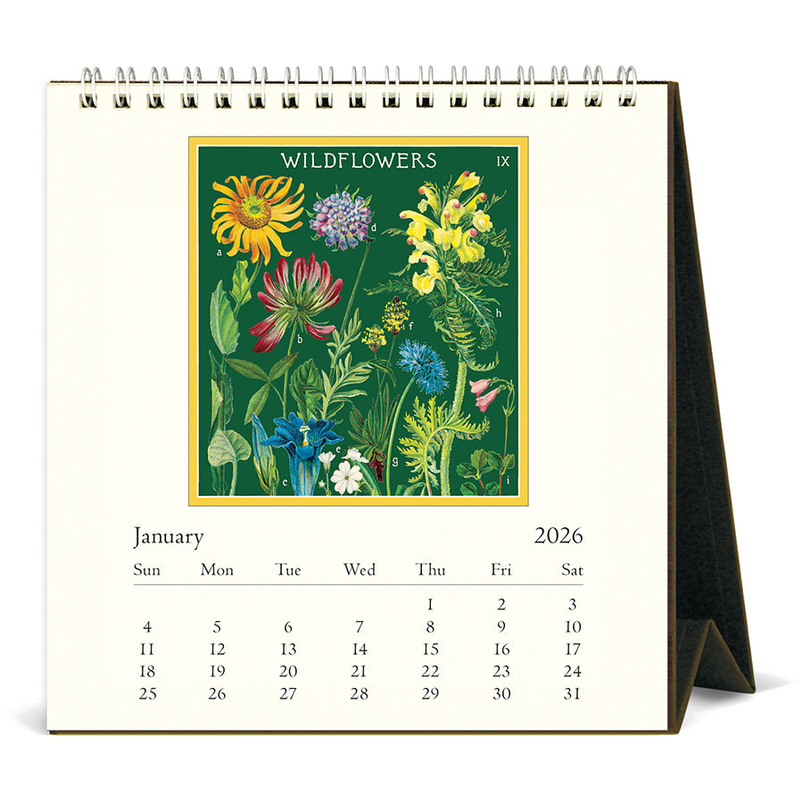 2026 Vintage Wildflowers Desk Calendar