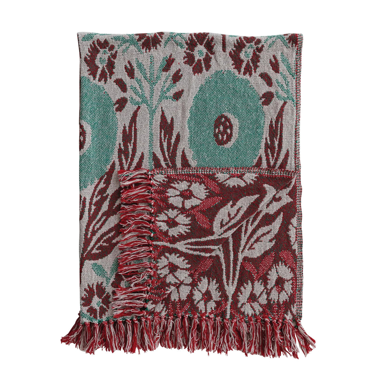Teal & Berry Floral Throw Blanket