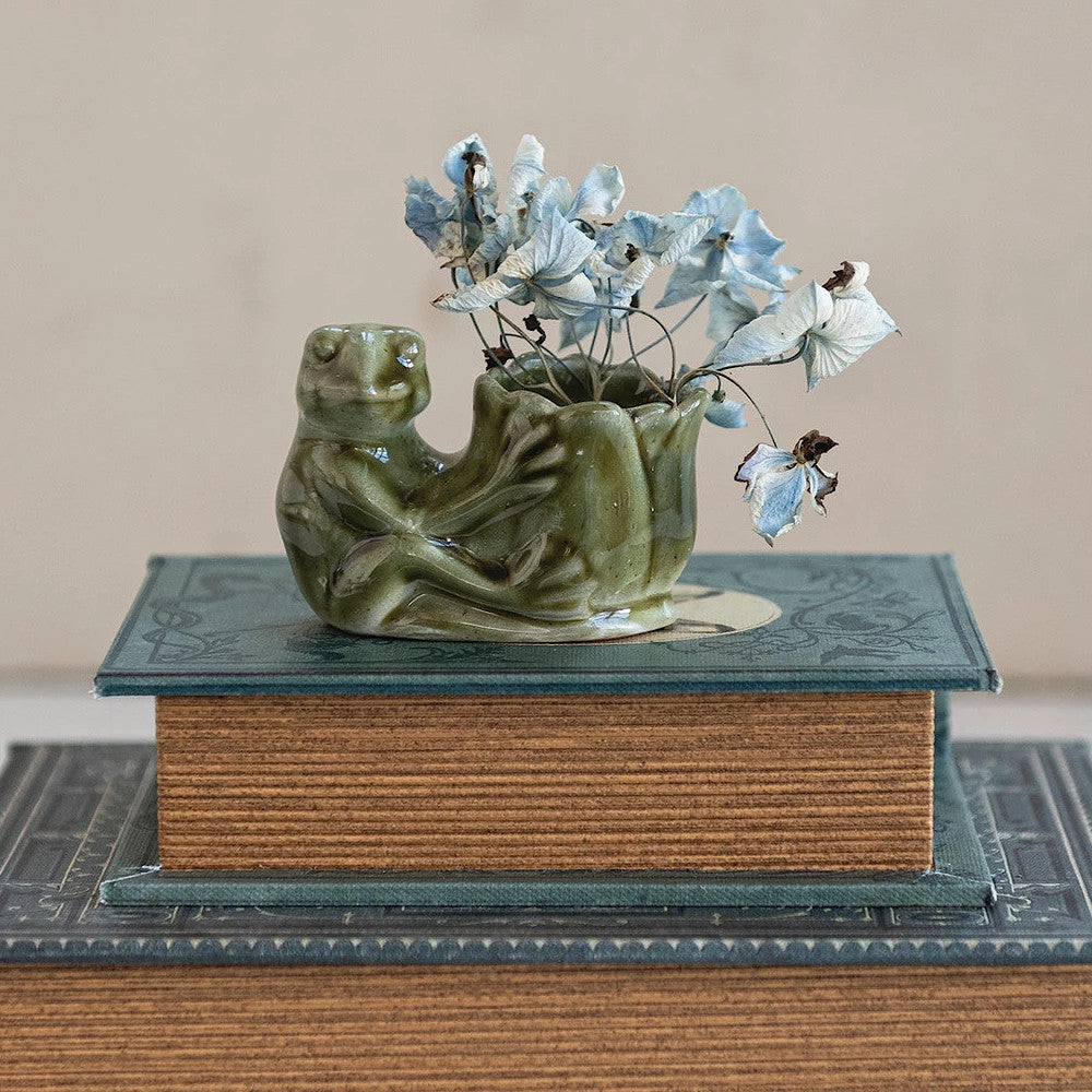 Frog & Flower Mini Vase