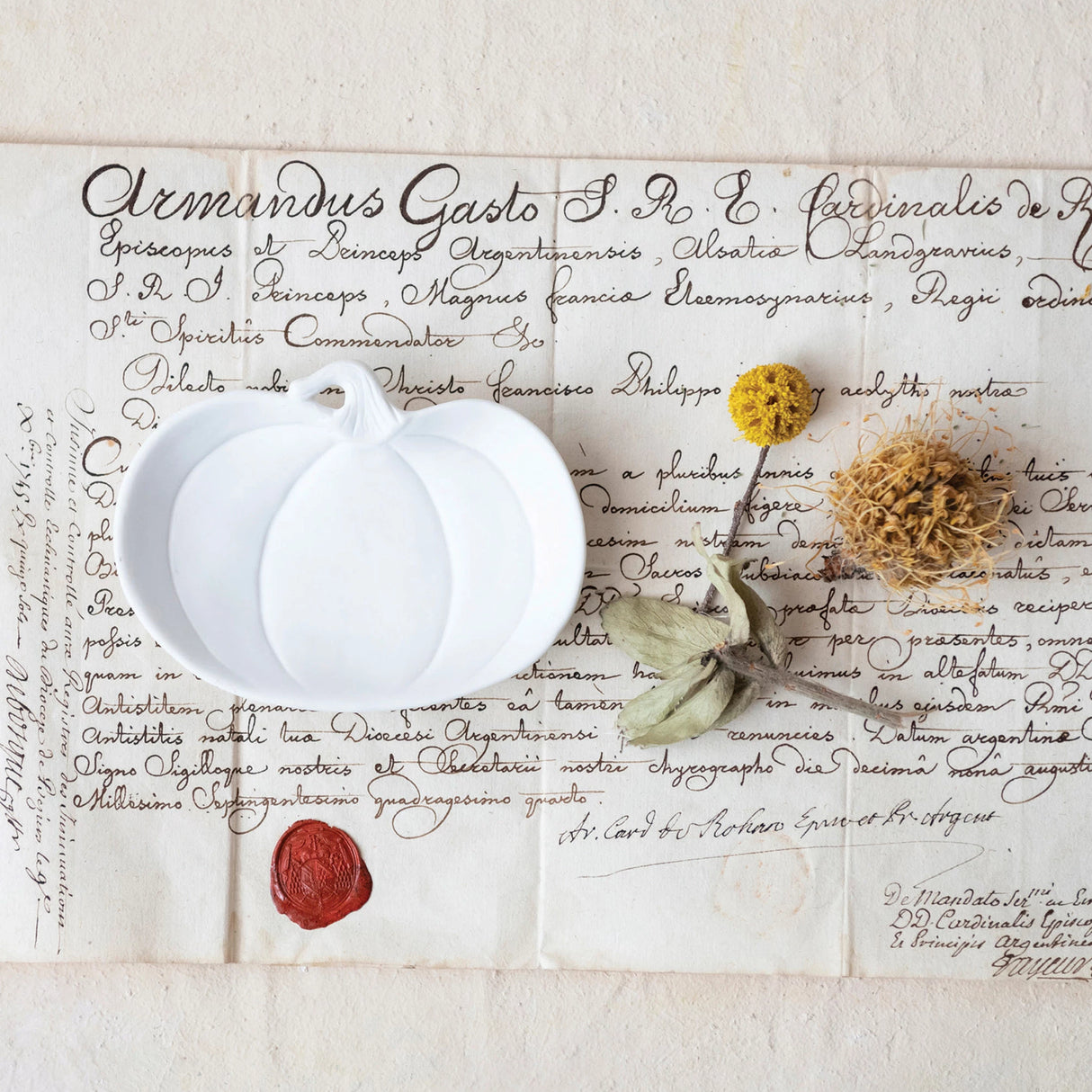 White Pumpkin Stoneware Dish