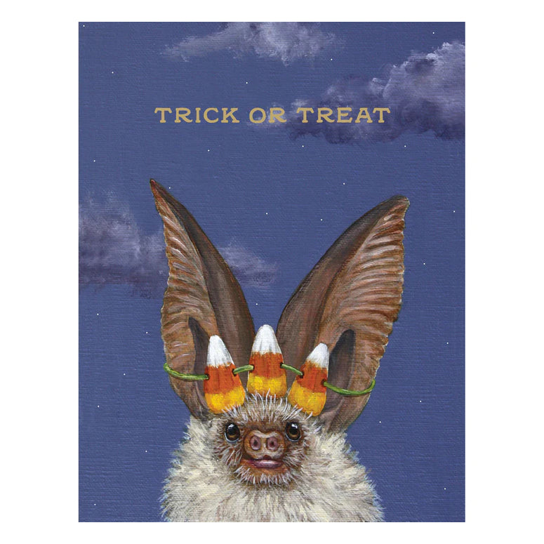 Trick or Treat Bat Blank Notecard