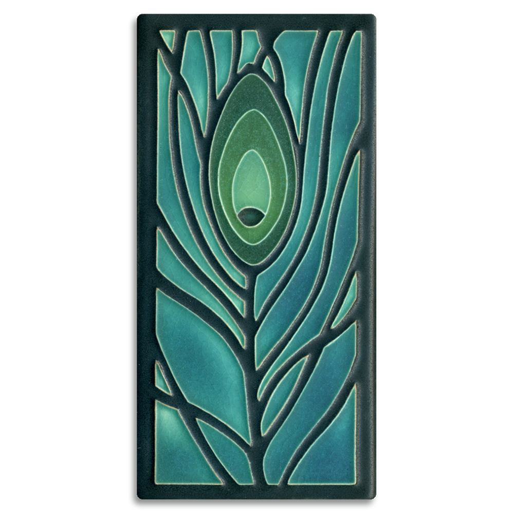 Peacock Feather Motawi Tile