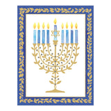 Gold Leaves Menorah Holiday Boxed Notecards