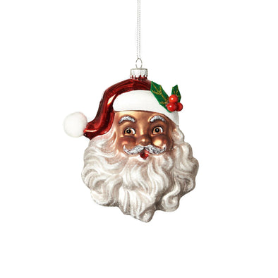 Holly Jolly Black Santa Ornament
