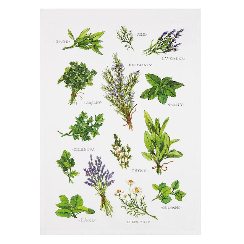 Herb Field Guide Tea Towel