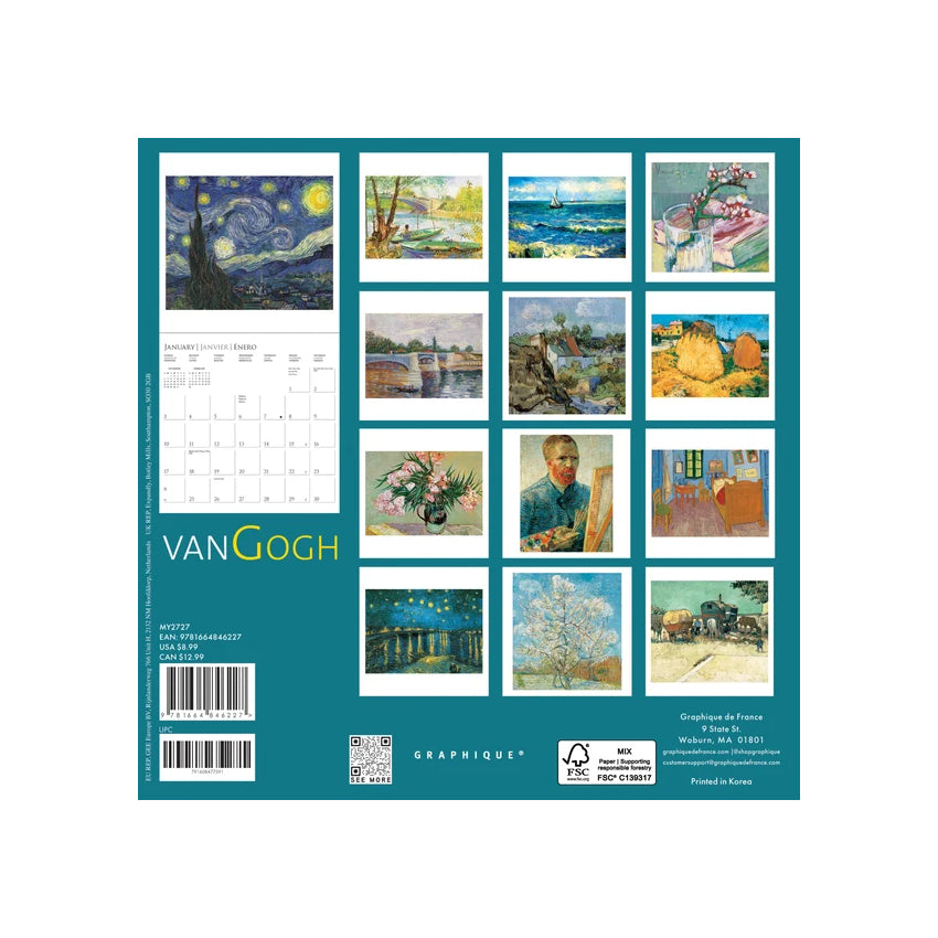 2027 Van Gogh Mini Wall Calendar