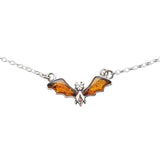 Cognac Amber Bat Necklace