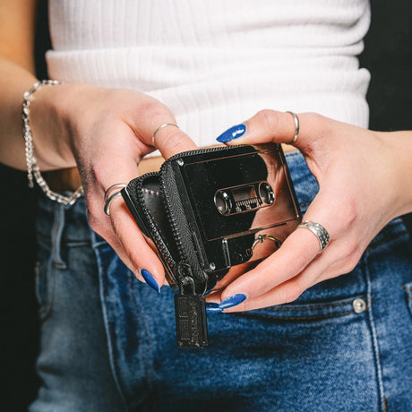 Black Chrome Cassette Tape Wallet