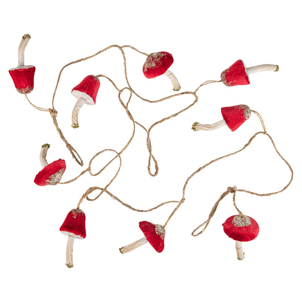 Velvet and Paper Mushroom Garland