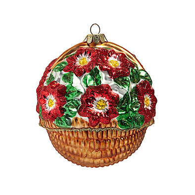 Basket of Poinsettias Ornament