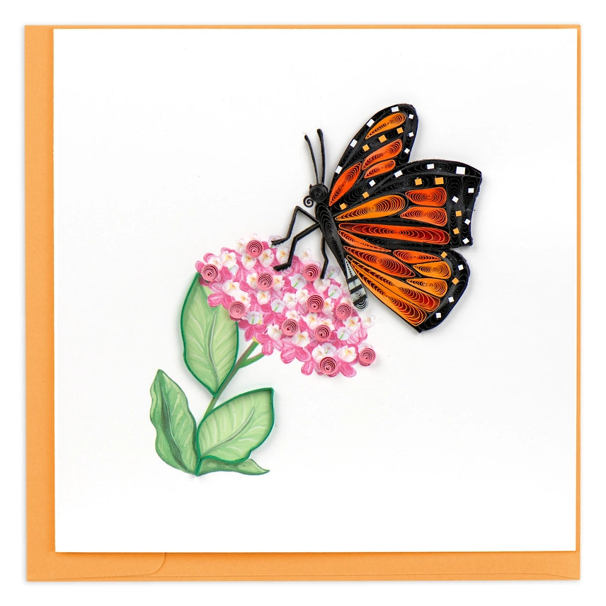 Monarch Milkweed Quilling Card