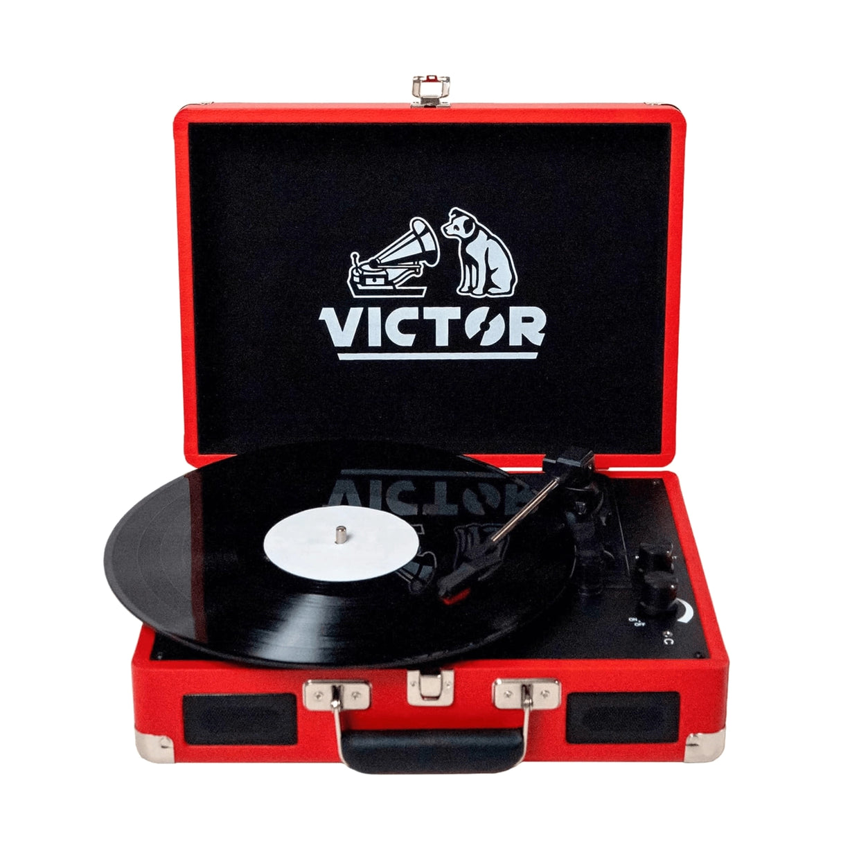 Red Bluetooth Suitcase 3-Speed Turntable