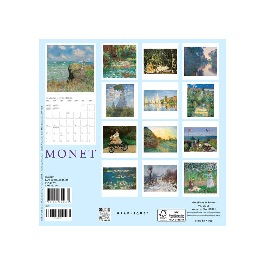 2027 Monet Mini Wall Calendar