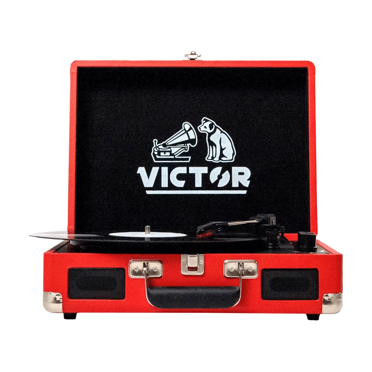 Red Bluetooth Suitcase 3-Speed Turntable