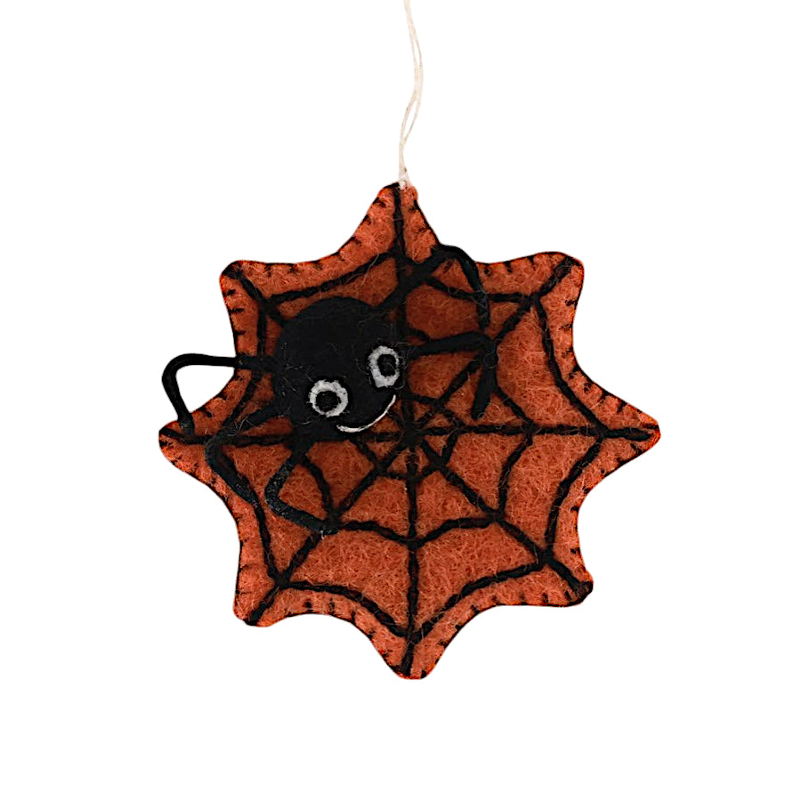 Spider & Web Felt Ornament