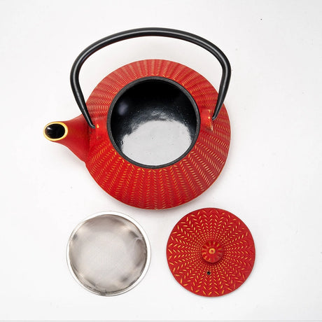 Red Chevron Teapot