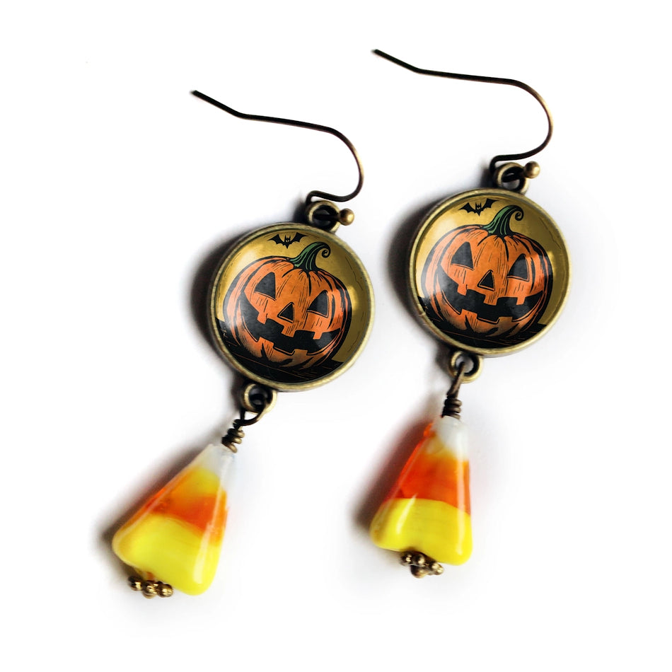 Retro Jack-O-Lantern Earrings