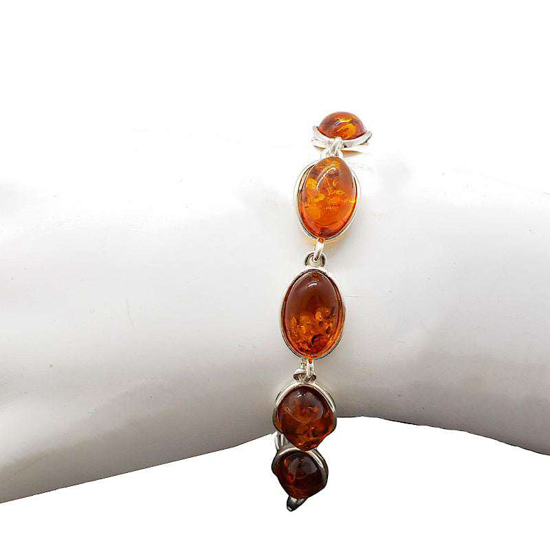 Spheroid Oval Amber Bracelet