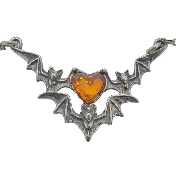 Three Bats Amber Necklace