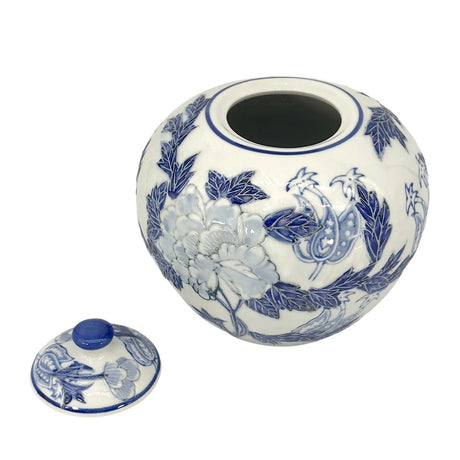 Textured Chinoiserie Ginger Jar