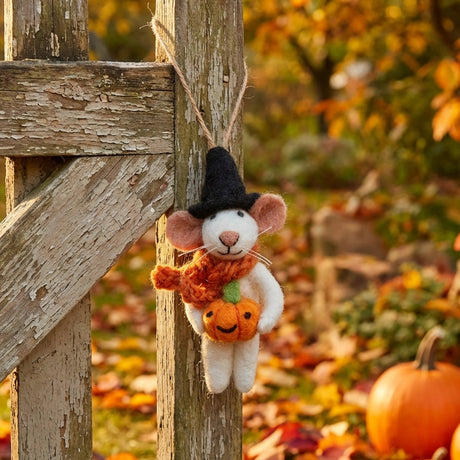 Felt Sabrina the Pumpkin Mouse Ornament