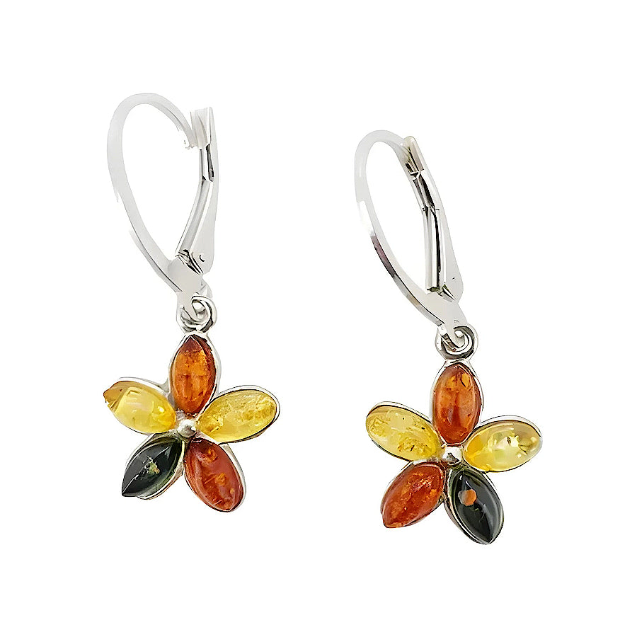 Amber Flower Earrings