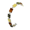 Multi Color Amber Sterling Silver Link Bracelet