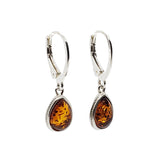 Cognac Amber Teardrop Earrings