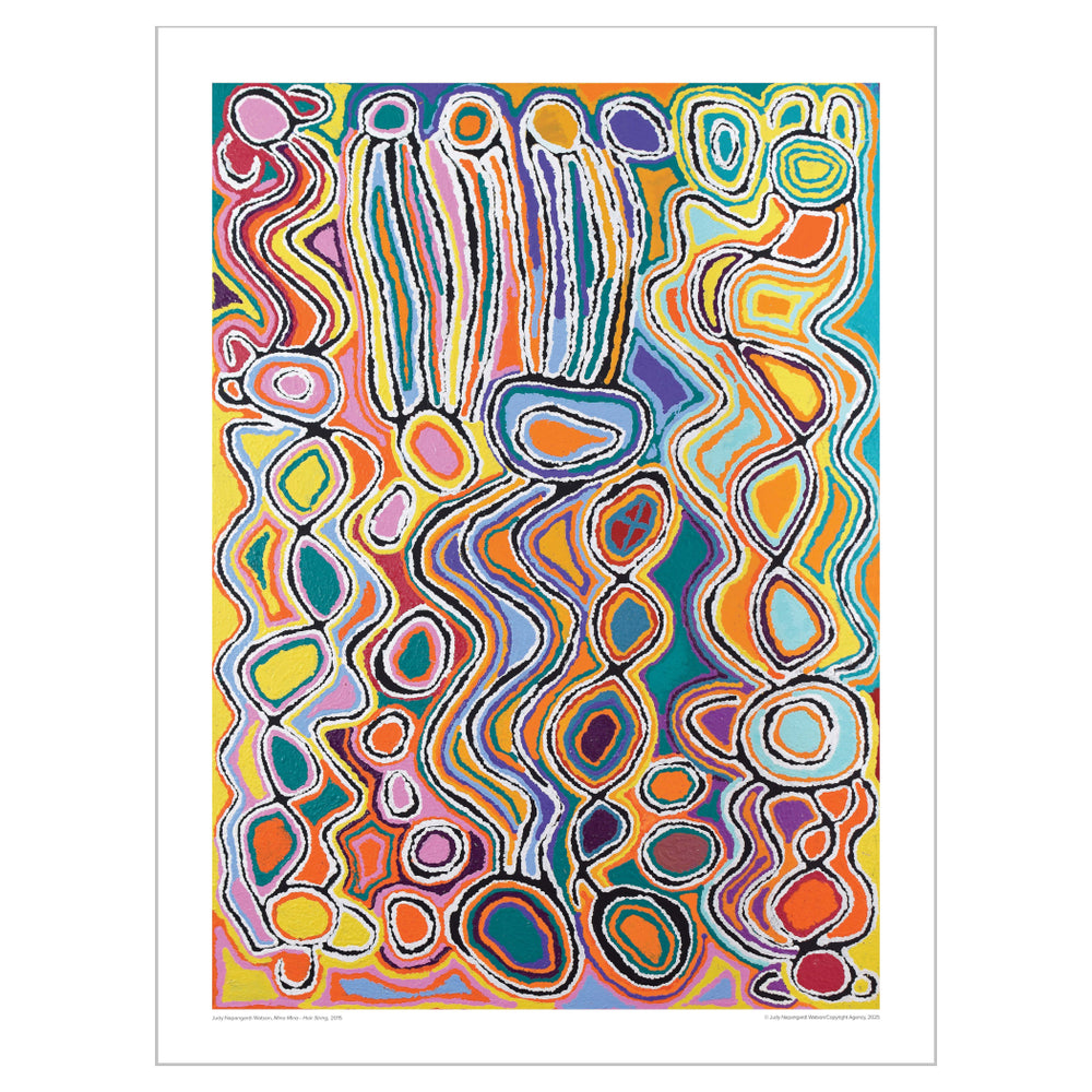 Judy Watson 'Mina Mina - Hair Strings' Print